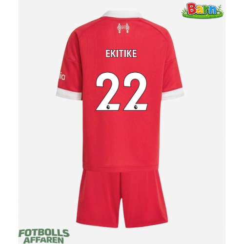 Liverpool Hugo Ekitike #22 Hemmaställ Barn 2025-26 Kortärmad (+ Korta byxor)